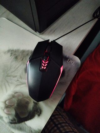 Ratón negro para pc con cable usb