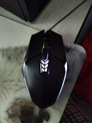 Ratón negro para pc con cable usb