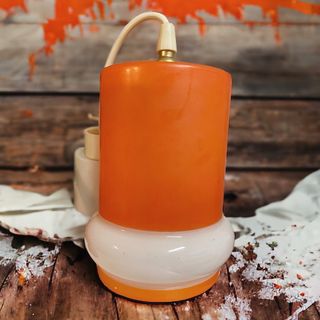 Lampada lampadario space age anni 70 vetro