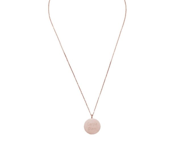 Collar Carpe Diem acero baño oro rosa