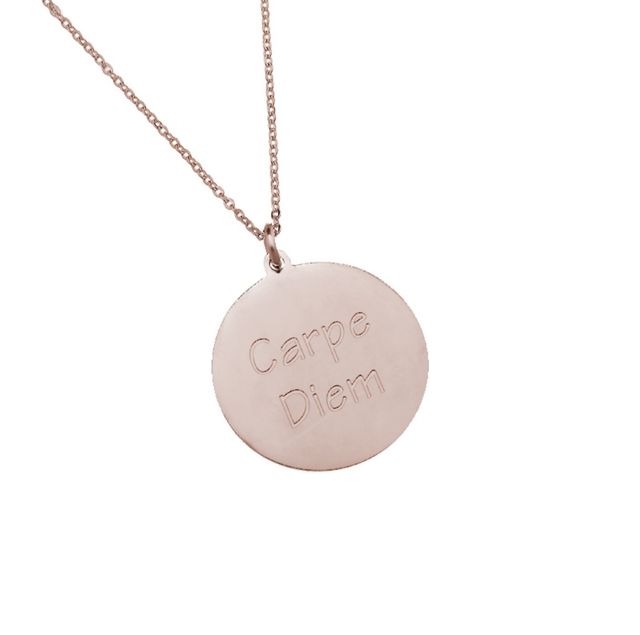 Collar Carpe Diem acero baño oro rosa