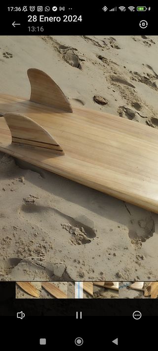 Tabla de surf de madera modelo Retro Fish 6´2.0"