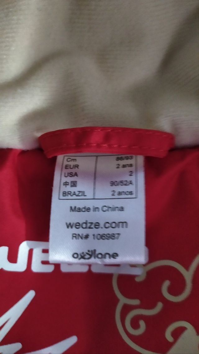 Traje de nieve. Talla 2 años.