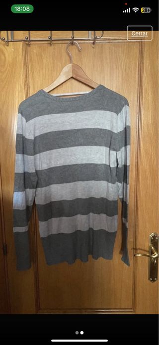 jersey gris rayas