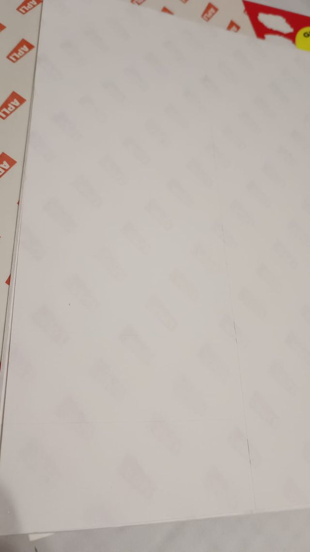 LOTE 17 HOJAS ETIQUETAS APLI (105 x 37 mm.)