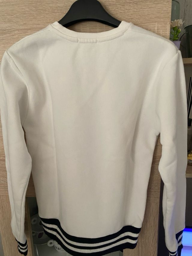 felpa Over -D D bianca con stampa frontale