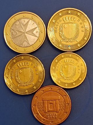 monedas 1 evro ,50, 20, 10,5 cent 2008 Malta, conF