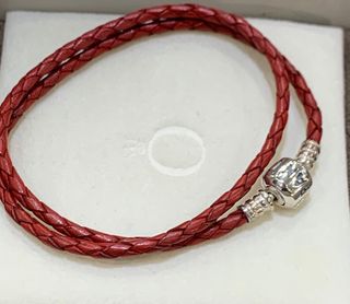 PULSERA CUERO DOBLE ROJA ORIGINAL PANDORA