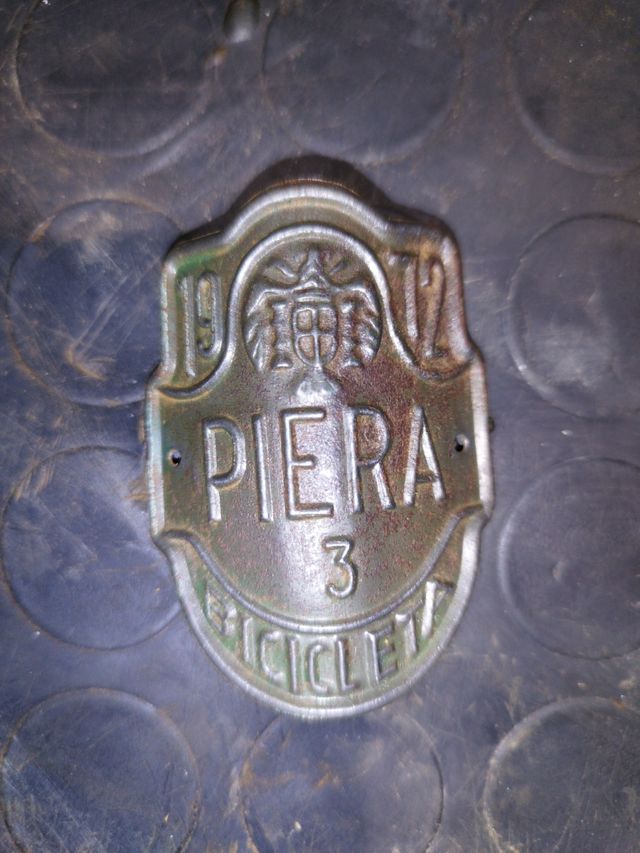 Matrícula chapa bicicleta Piera N 3