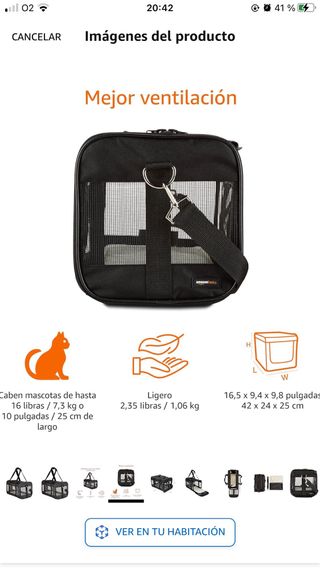 Bolsa trasportadora de mascotas nueva a estrenar