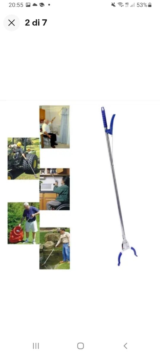 BASTONE PINZA IN ACCIAIO RACCOGLI