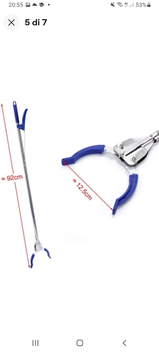 BASTONE PINZA IN ACCIAIO RACCOGLI