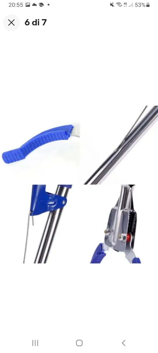 BASTONE PINZA IN ACCIAIO RACCOGLI