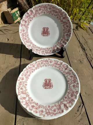 Set de 10 platos llanos de porcelana Limoges.