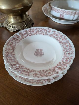 Set de 10 platos llanos de porcelana Limoges.