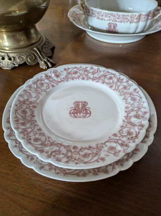 Set de 10 platos llanos de porcelana Limoges.