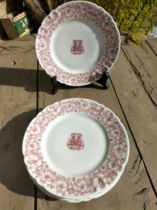 Set de 5 platos de postre porcelana de Limoges.