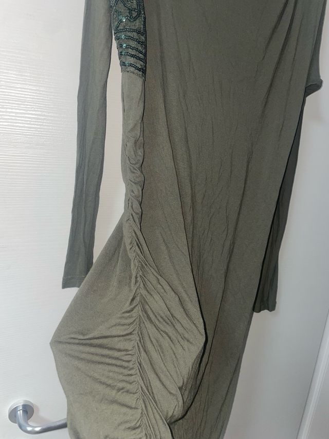 vestito paillettes drappeggiato verde