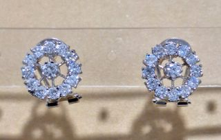 Pendientes roseta circonitas plata 1ª ley rodiada