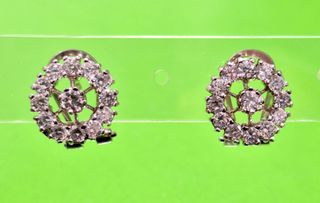 Pendientes roseta circonitas plata 1ª ley rodiada