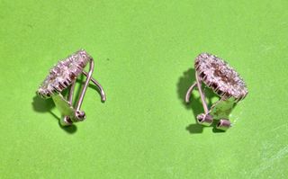 Pendientes roseta circonitas plata 1ª ley rodiada