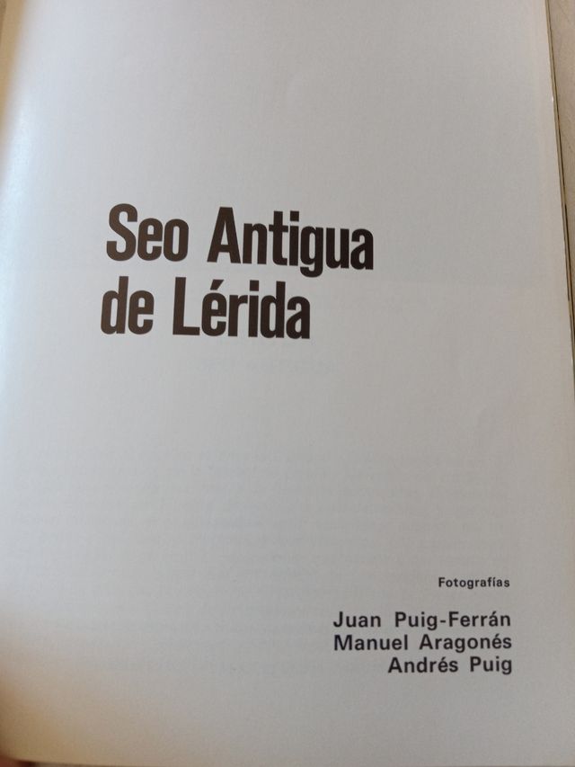 Libro guia de la SEO ANTIGUA DE LERIDA