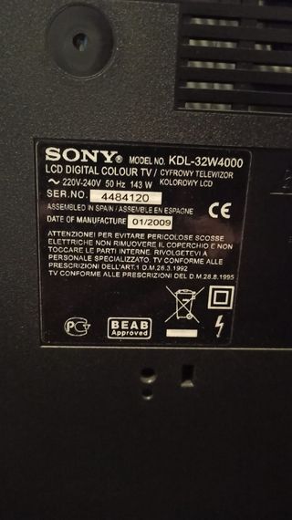 TV SONY BRAVIA HD 32 pulgadas