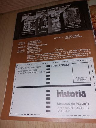 LIBROS - Historia 16 - n° 31 n° 34 extra VII 1978