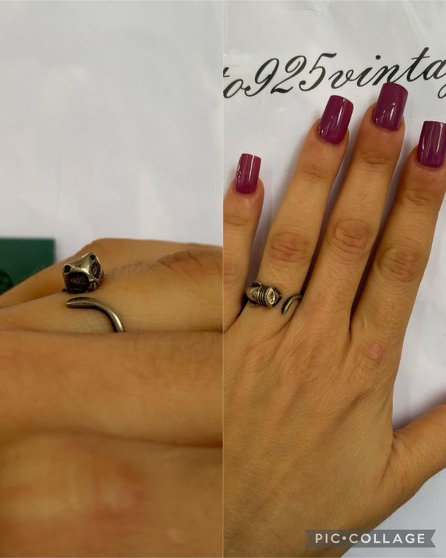 Anello in argento 925 gatto