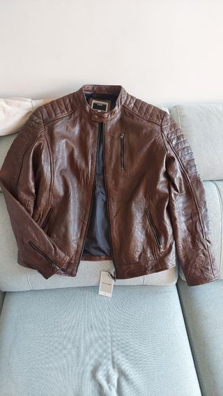 Abrigo de Cuero Marrón