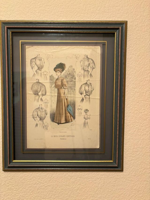 Lámina antigua de 1907 enmarcada