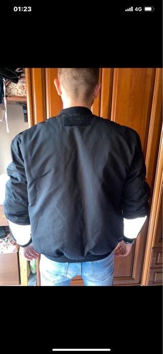 Bomber nero e grigio