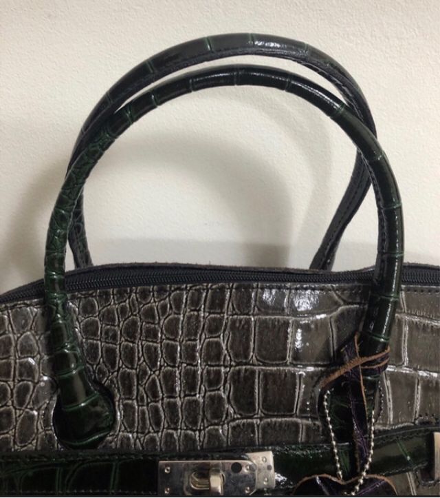 borsa a mano in pelle scamosciata