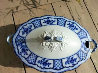 Sopera inglesa WH Grindley Melbourne White & Blue