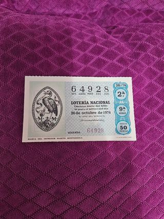 Decimos loteria antiguos