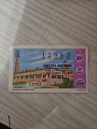 Decimos loteria antiguos