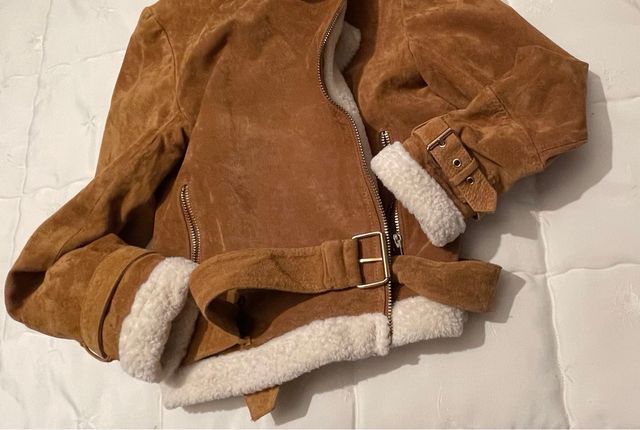 Cazadora Zara de borreguito y piel