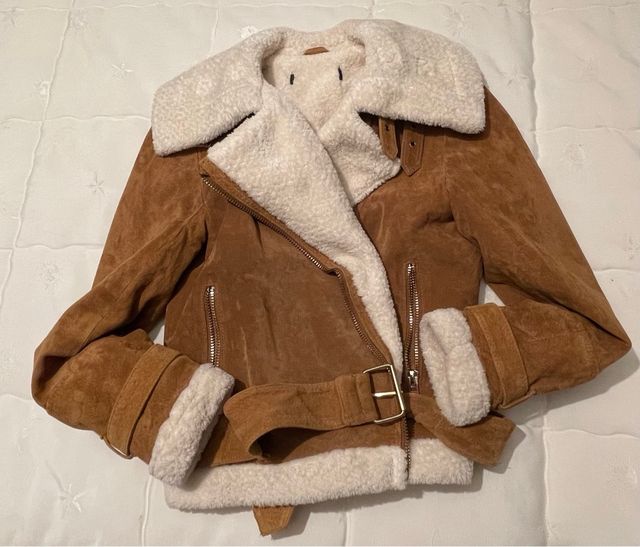 Cazadora Zara de borreguito y piel