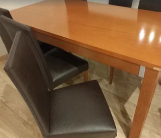 Mesa extensible de madera roble