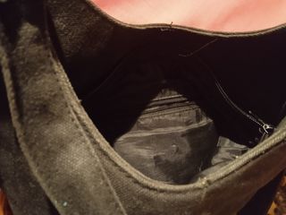 Bolso de tela con abalorios 