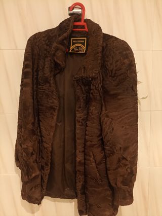 Chaqueta de astracán marrón