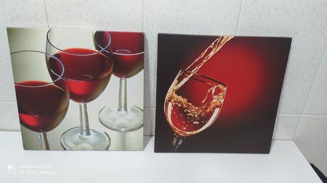 QUADRI CON IL MOTIVO DI BICCHIERI DA VINO