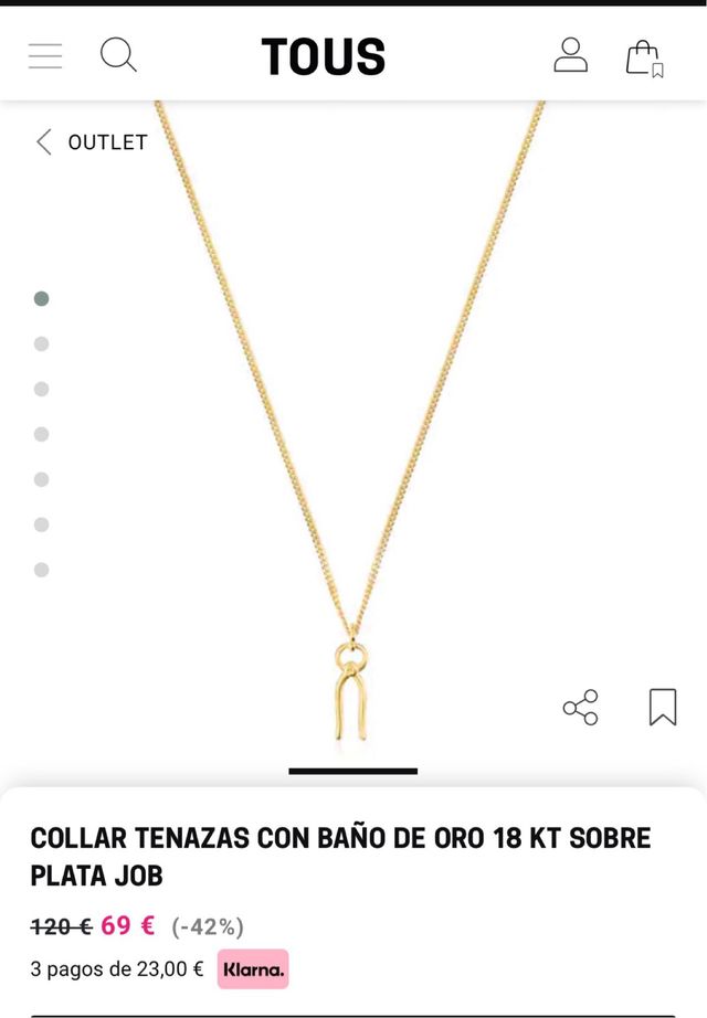 collar y colgante tous jobs