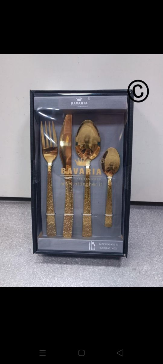 Lotto posate color oro