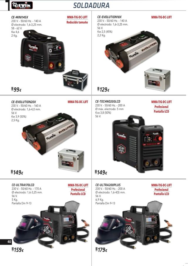 INVERTER MMA 160A+PANTALLA ELEC. CEVIK