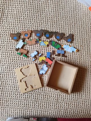 Puzzle ositos de madera