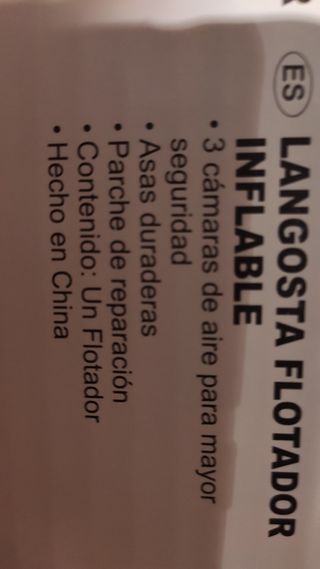Langosta hinchable. Flotador