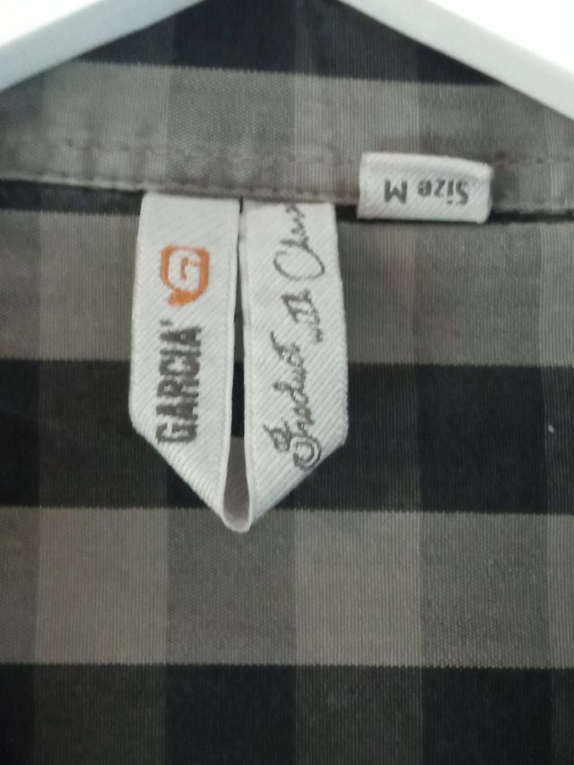 Camisa cuadros negra y gris García Talla M