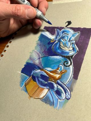 DIBUJO GENIO LAMPARA ALADINO ALADDIN DISNEY