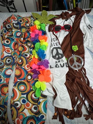 DISFRAZ HIPPY AÑOS 60 o 70 talla m